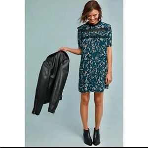 Anthropologie Vineet Bahl Short Sleeve Ines Floral Tunic Dress